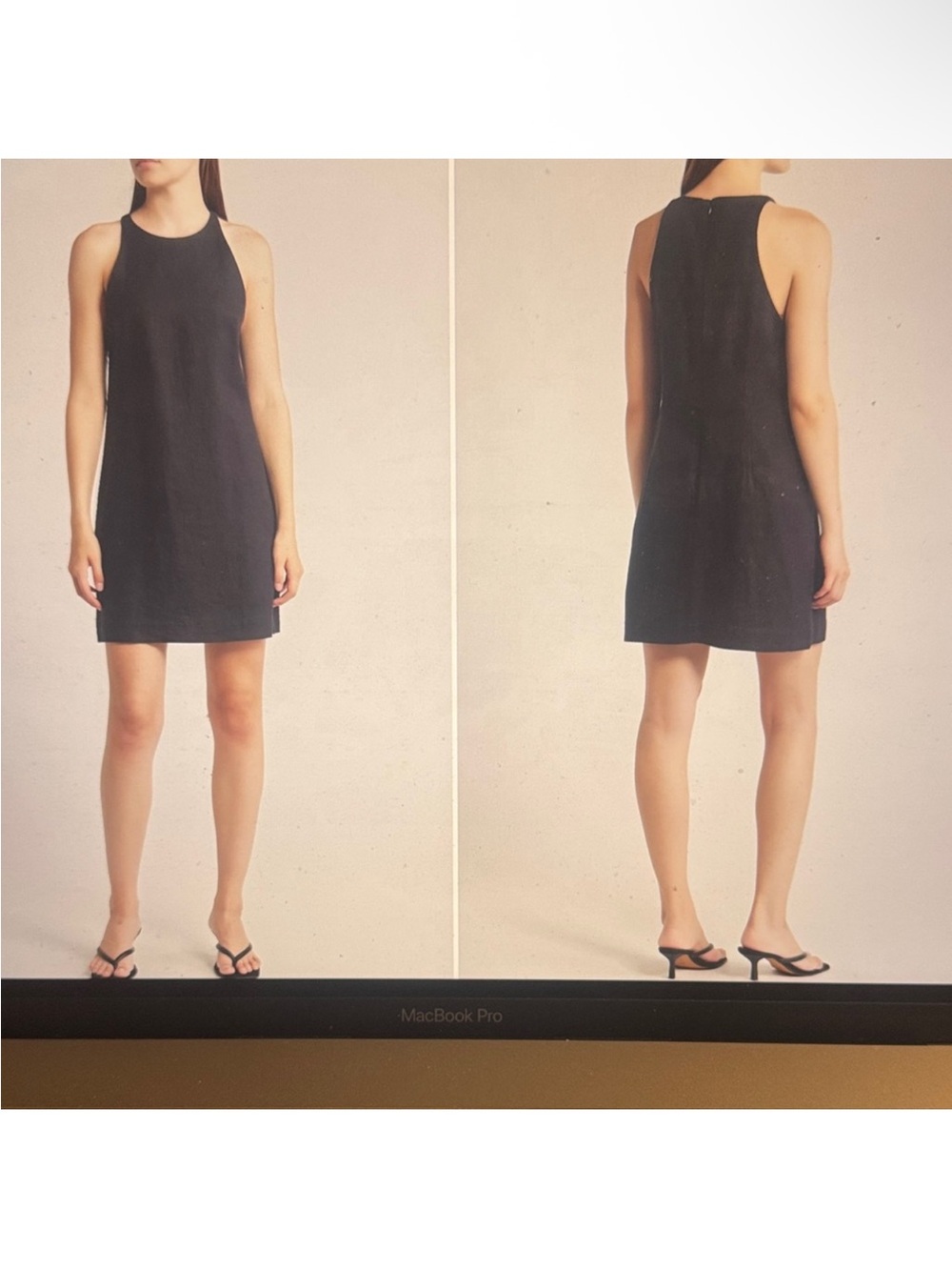 & Other Stories Black Sleeveless linen Mini Dress